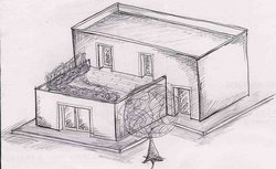 Disegno per progetto di ricostruzione e ampliamento